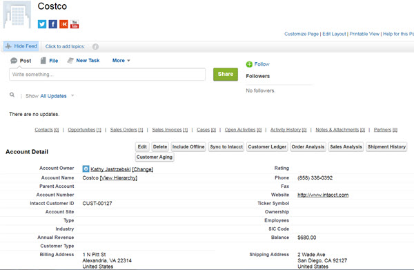 SalesForce-Intacct-Integration-Account
