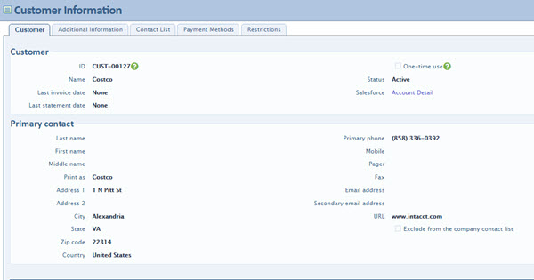 SalesForce-Intacct-Integration-Customer